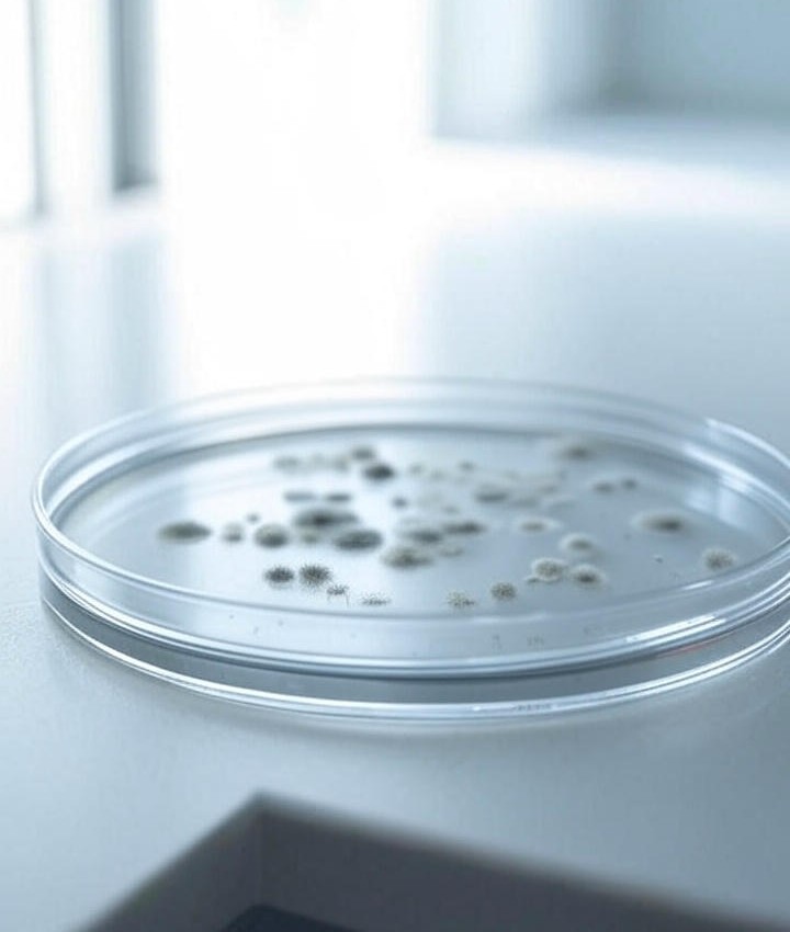 Petri dish with mold samples
